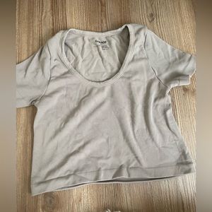 Garage ribbed crop top